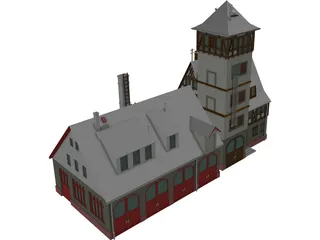 Fire Station 3D Model preview