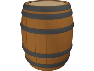 Whiskey Barrel 3D Model preview