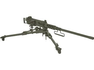 Heavy Machinegun Browning Cal .50 3D Model preview