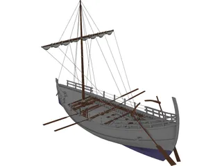 Kyrenia Ancient Greek Merchant Ship 3D Model preview