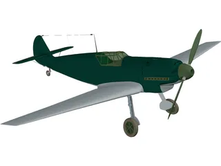 Messerschmitt BF-109B 3D Model preview
