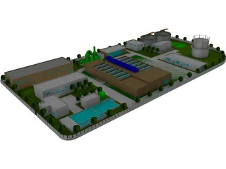 Petroleum Plant Refinery 3D Model preview