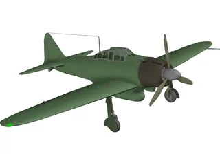 Mitsubishi A6M Zero 3D Model preview