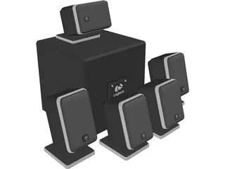 Surround Speaker Set 5.1 3D Model preview