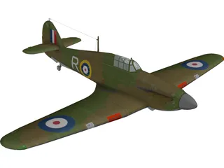Hawker Hurricane I 3D Model preview