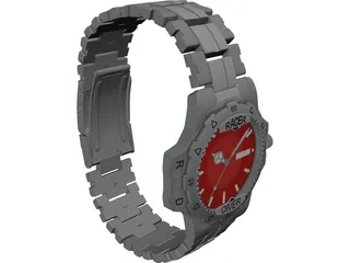 Racer Diver Watch 3D Model preview