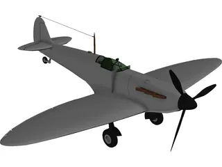 Supermarine Spitfire MK IA 3D Model preview