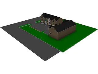 Modern 4-Story Condo Building 3D Model preview