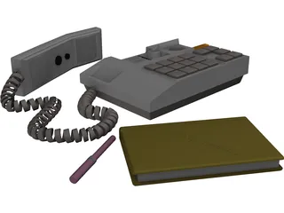 Telephone Handset 3D Model preview
