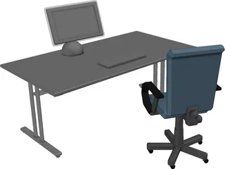 Apple iMac Workplace 3D Model preview