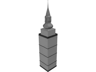 Nizna City Tower of Church 3D Model preview