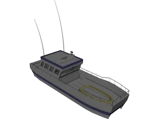 Rescue Boat 3D Model preview