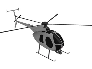 Boieng 500 Little Bird 3D Model preview