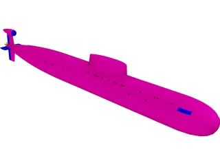 Sierra Class Submarine 3D Model preview