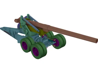 M1 Gun (155 mm) 3D Model preview