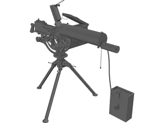 Browning Machine Gun Water Cooled (30 cal) 3D Model preview