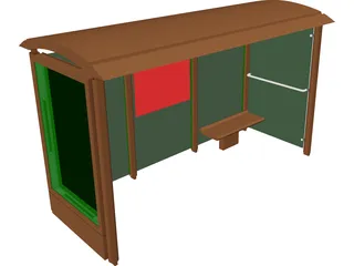 Bus Shelter 3D Model preview