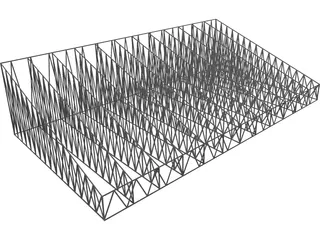 Structural Truss Roof 3D Model preview