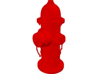 Red Fire Hydrant 3D Model preview