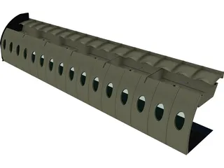 Airline Interior Half Section 3D Model preview