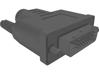DVI-I Connector 3D Model preview