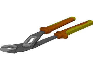 Engineers Multigrip Pliers 3D Model preview