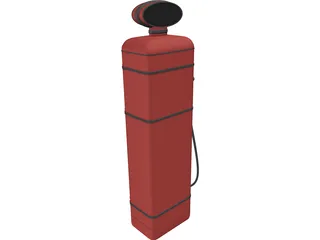 Gas Pump Old 3D Model preview