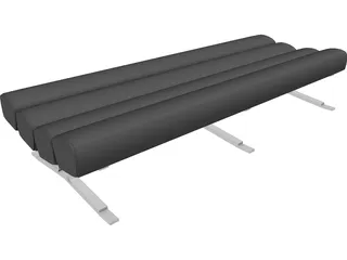 Bench Daybed 4 Roll 3D Model preview