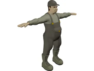 Fat Worker 3D Model preview