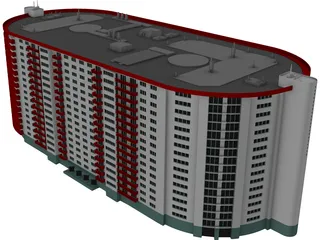 Apartment Building 3D Model preview