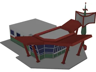 Cafe 3D Model preview