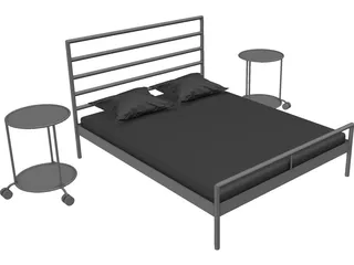 IKEA Heimdal Bed and Sidetable 3D Model preview