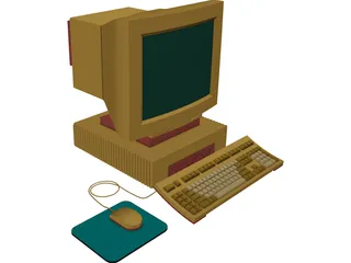 Computer Desktop with Mouse 3D Model preview