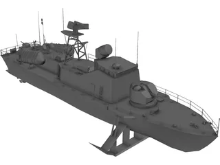Missile Boat 206MR 3D Model preview