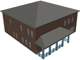 Two Story Home 3D Model preview