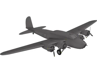 Boeing B-17-A Flying Fortress 3D Model preview