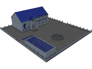 Cafe Vodoley 3D Model preview