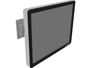 Dell 1704FPVt Monitor with Peerless LCS-KLA Wall Mount Arm 3D Model preview