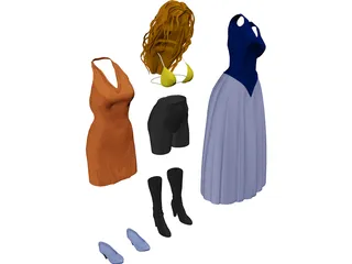 Woman Clothes 3D Model preview