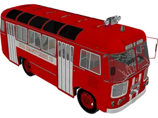 PAZ 672 Soviet Fire Department 3D Model preview