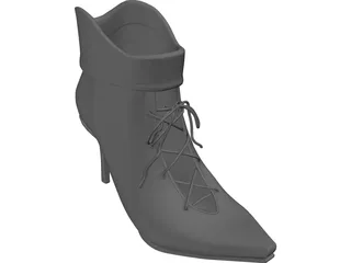 High Heel Shoe with Lace 3D Model preview