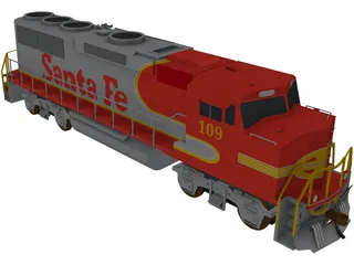 ATSF Warbonnet GP60M 109 3D Model preview