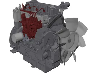 Kubota V3600 Engine 3D Model preview