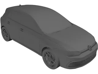 Volkswagen Golf 8 (2020) 3D Model preview