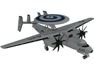 Grumman E-2C Hawkeye 3D Model preview