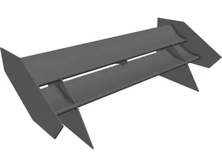 Formula Student Rear Wing 3D Model preview