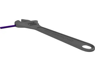 Adjustable Wrench 3D Model preview