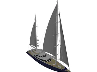 Yacht 3D Model preview