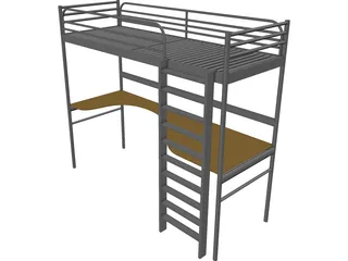 Endo Bed and Desk 3D Model preview