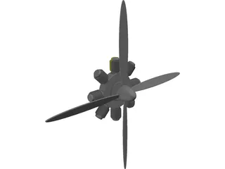 Radial Engine Model 3D Model preview